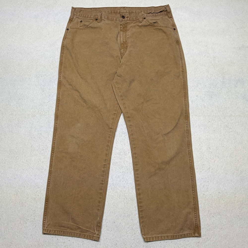 Dickies Carpenter Pants Mens 38x30 Tan‎ Brown Duck Canvas Baggy Workwear Y2K 90s